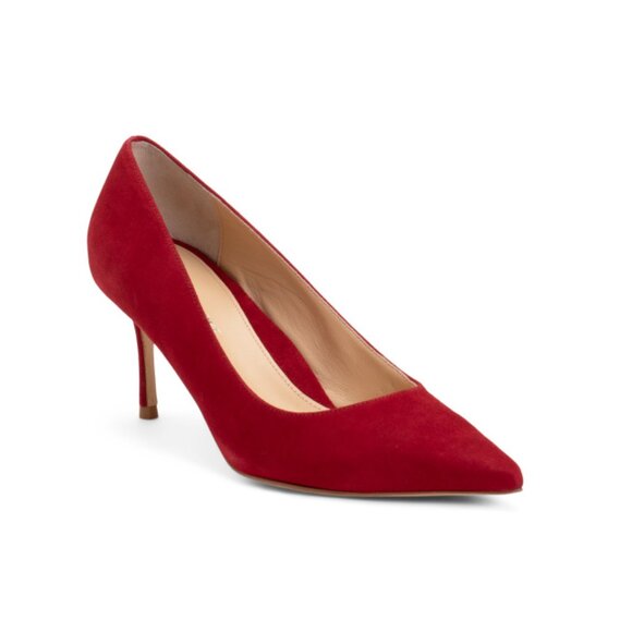 MARION PARKE Classic Red Made In Brazil Suede Classic Pumps - Picture 1 of 2